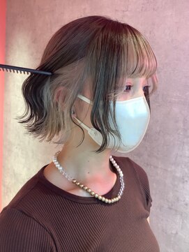 ロンドヴァリー 渋谷店(Lond vallee) インナーカラーボブホワイトベージュ！