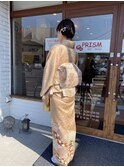 色留袖着付け　ヘアセット