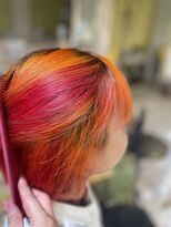 美容室 アルテモーダ オレンジ×レッド ミックスカラー
