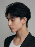 天神大名フェザーパーマメンズパーマセンターパート30代