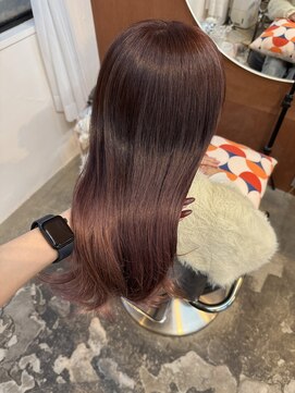 チャプター 問屋町(chapter) ケアブリーチピンクラベンダーベージュ顔まわりレイヤーカット