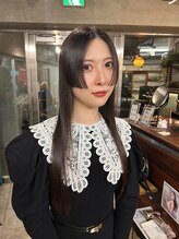 ギフトサニーサイド(gift sunny side) 黒髪＊前髪なし姫カット