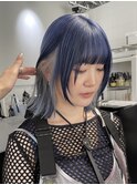 ＊ハッシュカットグレージュデザインカラーツートンカラー