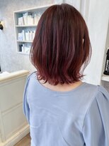 キャアリー(Caary)&nbsp;福山人気20代30代40代カシスピンクカラー高発色外ハネミディ美髪