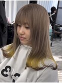 ミルクティーベージュ × イエロー × ブラウン
