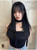 酸性ストレート/前髪カット/リタッチ/カット/ブリーチ
