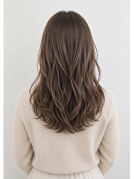 ヘアーエボリューション 透明感ベージュのナチュラルロングレイヤー