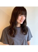 ゆるロングにグレージュカラー