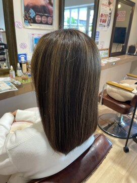 ハピエル ヘアークルー(HAPPYEL hair crew) 小顔大人可愛いハイライトストレート20代30代40代