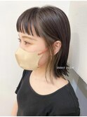 大人女子のインナーカラー×切りっぱなしボブ