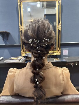 ヒクウテイ(HIKUTE hair&make) あみ下ろしヘアメイク