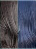 〈韓国風グレー・ブルー系〉カット+ケアブリーチダブルカラー+最高級Tr