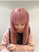 6626艶髪ベビーピンクタンバルモリボブオンブレホワイトピンク