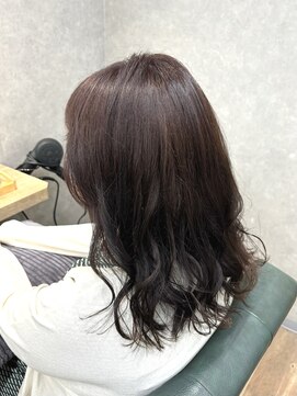 リベストバイジェービー 稲毛(li best. byjb) デザインカラー/レイヤーカット/ウェットヘア/オリーブベージュ