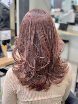 ビュー トウキョウ(VIEW TOKYO) ピンクベージュ レイヤースタイル