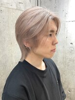 韓国風メンズミルクティーベージュダブルカラーハイトーンカラー