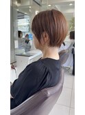 ショートカット×ひし形ショートボブ×前髪あり30代40代50代