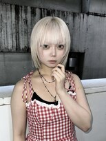 ホワイトグレージュ/デジタルパーマ/チェリーブラウン/渋谷