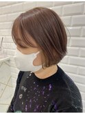 ふわっとボブにピンクブラウンベージュインナー<原田>