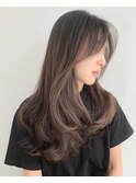 小顔に見せるワンホン＆韓国ヘア/顔周りレイヤーカット