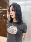 レイヤーパーマショートボブミディアムロングブリーチなしウルフ