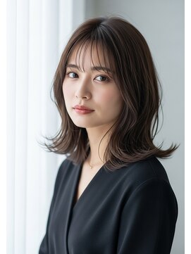 縁(ENISHI) 大人上品◎シースルーバング外ハネミディ