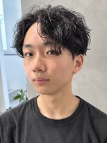 ソウル 福山駅前店(SOUL.)&nbsp;センターパート 韓国風 ツイストスパイラルパーマ アッシュ 20代