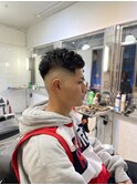 かき上げヘアショートレイアーくせ毛風パーマコンマヘアS99