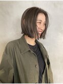 薬院【aoi.】ミニボブ×オリーブグレージュ