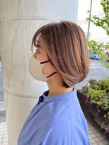 ジップ 緑店(zip)&nbsp;透明感ハイライトカラー×４０代ナチュラル抜け感