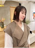 ミルクティーベージュぷつっとボブケアブリーチ 梅田