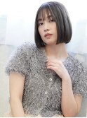 *顎ライン内巻きぱつっとミニボブ赤み消しカラー*