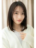 シースルーバング大人美人前下がりレイヤーカットY戸頭20代30代