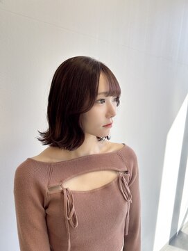 ヘアーメイクブランニュー セントラル 西大寺店(hair make Brand new central) 外ハネボブ×ピンクブラウン