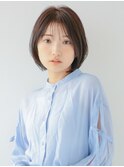 ナチュラルボブシースルーバングココアベージュショコラベージュ