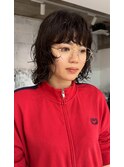 ミディアムウルフパーマ顔周りレイヤー暗髪グレー20代30代40代