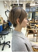 ハイライトカラー ピンクベージュ ウェーブカール ボブルフ 浦和