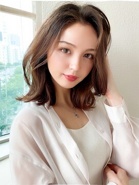 アフロート エル 錦糸町(AFLOAT L) 【20代30代】小顔レイヤーミディアム/黒髪/暗髪/ココアベージュ