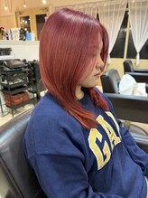 ドレス(hair design & care DRESS) ブリーチオンカラーレッド