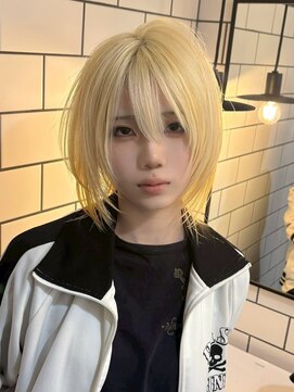 ベレーザ 渋谷(BELEZA) 18632_金髪ホワイトブロンドミルクティーベージュレイヤーボブ