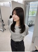 顔周りレイヤー/韓国ヘア/艶髪ダークカラー
