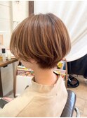 【襟足は短くしたい！】コロンと丸みショートボブ