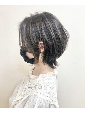 エヌプラス(N+) ボブウルフ×ダークアッシュ イメチェン