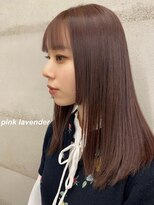 ピンクパープル ブリーチなし 髪質改善 暖色系カラー ツヤカラー