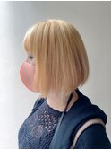 抜きっぱなし ハイブリーチ ボブヘア ヘアケアトリートメント
