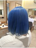 マチルダボブ×鮮やかブルー/デザインカラー/町田駅/ブリーチ
