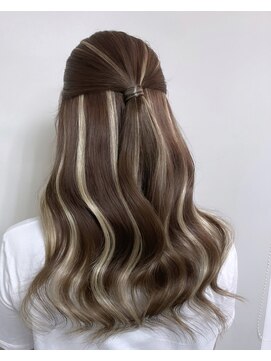 ヘアー アレス(hair ales) ●ハイライトエクステ モカブラウン クリーミーブラウン