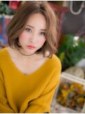 センターパート暖色系カラー外国人風ボブc5北浦和20代30代40代