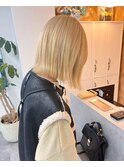 ブロンドカラー/外ハネボブ/ブリーチ/ブリーチカラー/ハイトーン