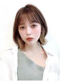 ボブウルフ外国人風カラーココアベージュ透明感20代30代40代銀座
